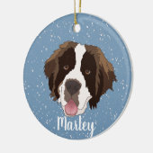 カスタマイズ可能なサンバーナルクリスマス セラミックオーナメント (左)