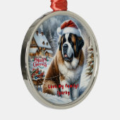 カスタマイズ可能なサンバーナードのクリスマスオーナメント メタルオーナメント (右)