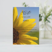 カスタマイズ可能なサンフラワーウェディングRSVPカード サンキューカード (スタンド正面)