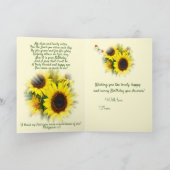 カスタマイズ可能なサンフラワークリスチャン誕生日 シーズンカード (内部)