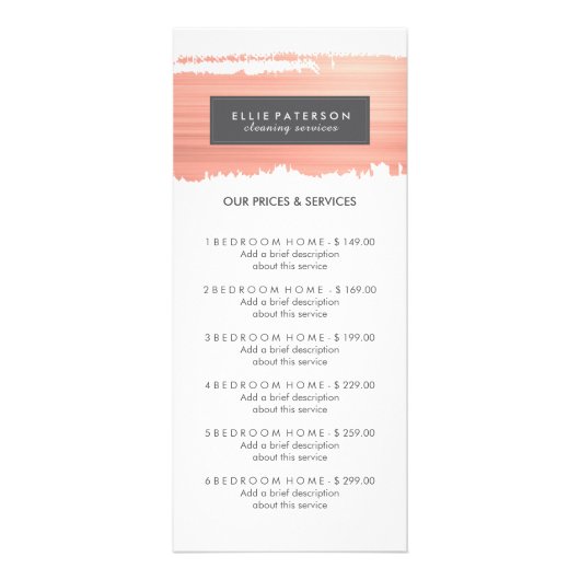 カスタマイズ可能なサービスメニューラックカード ラックカード (正面)