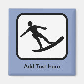 カスタマイズ可能なサーファーロゴ マグネット (正面)