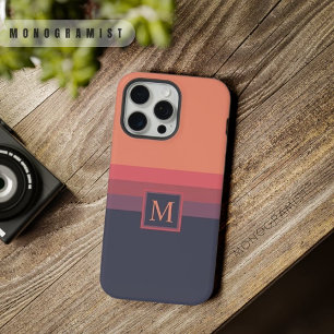 カスタマイズ可能なサーモンピンクダークパープルカラーブロック iPhone 15 PRO MAXケース