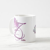 カスタマイズ可能なザラピンクのバラの花ボホトレンディー コーヒーマグカップ (正面左)