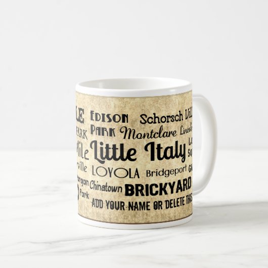 カスタマイズ可能なシカゴの近隣の地下鉄の印 コーヒーマグカップ (正面右)