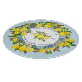 カスタマイズ可能なシチリアマジョリカタイルフローラレモン カッティングボード (角)