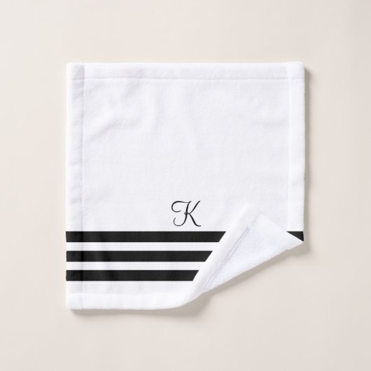 カスタマイズ可能なシックな白黒ホテルエステティック バスタオルセット (ウォッシュタオル)