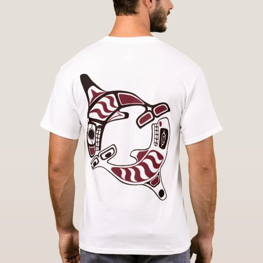 カスタマイズ可能なシャチのワイシャツ Tシャツ (裏面)