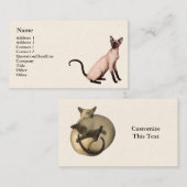 カスタマイズ可能なシャムの猫好きの名刺 名刺 (正面/裏面)