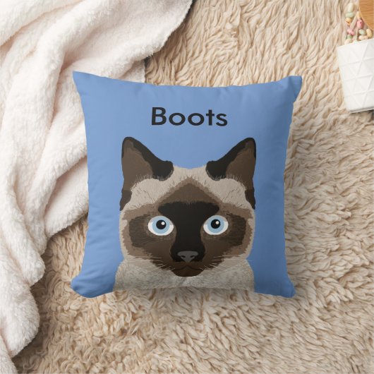 カスタマイズ可能なシャム猫枕-かわいい猫枕 クッション (ブランケット)