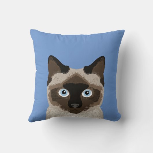 カスタマイズ可能なシャム猫枕-かわいい猫枕 クッション (裏面)