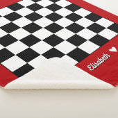 カスタマイズ可能なシャーパブランケットとチェス盤デザイン シェルパブランケット (3/4)