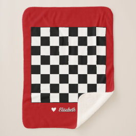 カスタマイズ可能なシャーパブランケットとチェス盤デザイン シェルパブランケット