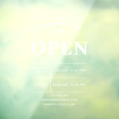 カスタマイズ可能なショップ名と営業時間 ウィンドウサイン (シート3)