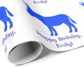 カスタマイズ可能なシルエットの名前のろば ラッピングペーパー (ロールコーナー)