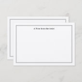 カスタマイズ可能なシルバーアーティスト感謝ノートカード サンキューカード (正面/裏面)