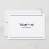 カスタマイズ可能なシルバーアーティスト感謝ノートカード サンキューカード (裏面)