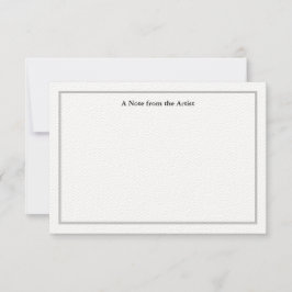 カスタマイズ可能なシルバーアーティスト感謝ノートカード サンキューカード