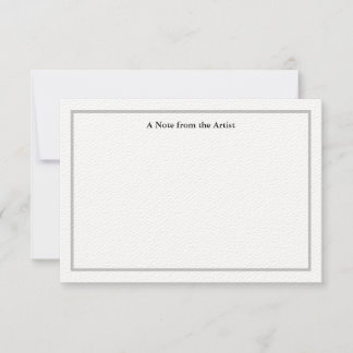 カスタマイズ可能なシルバーアーティスト感謝ノートカード サンキューカード