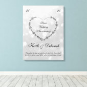 カスタマイズ可能なシルバー記念日 キャンバスプリント (インサイチュ (ウッドフロア))