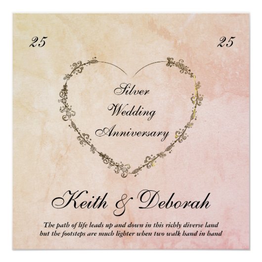 カスタマイズ可能なシルバー記念日 ポスター (正面)