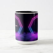 カスタマイズ可能なシンセウェーブマグ ツートーンマグカップ (中央)