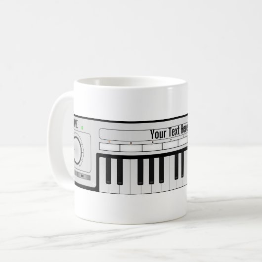 カスタマイズ可能なシンセサイザのキーボードのマグ コーヒーマグカップ (正面左)
