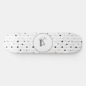 カスタマイズ可能なシンプルな白いドット スケートボード (横)
