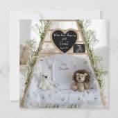 カスタマイズ可能なシンプルな白の妊娠発表 招待状 (正面)