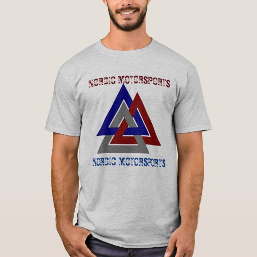 カスタマイズ可能なシンボルを有する北欧バルクナット文字 Tシャツ (正面)