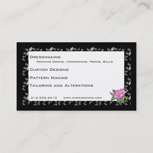 カスタマイズ可能なシーストレス/ブティックビジネスカード 名刺 (裏面)