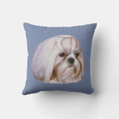 カスタマイズ可能なシーズー（犬）のTzu犬 クッション (裏面)