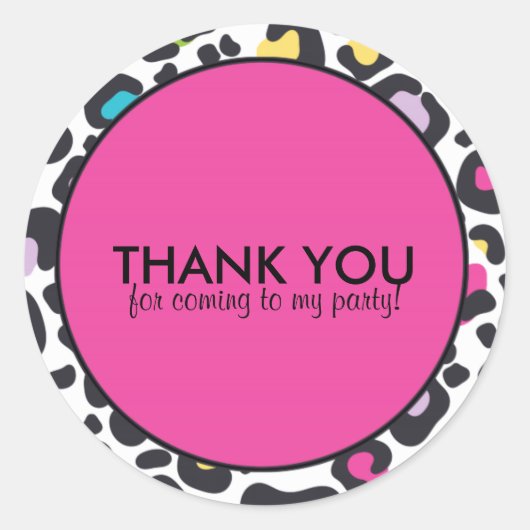 カスタマイズ可能なシール | Neon Leopard Print ラウンドシール (正面)