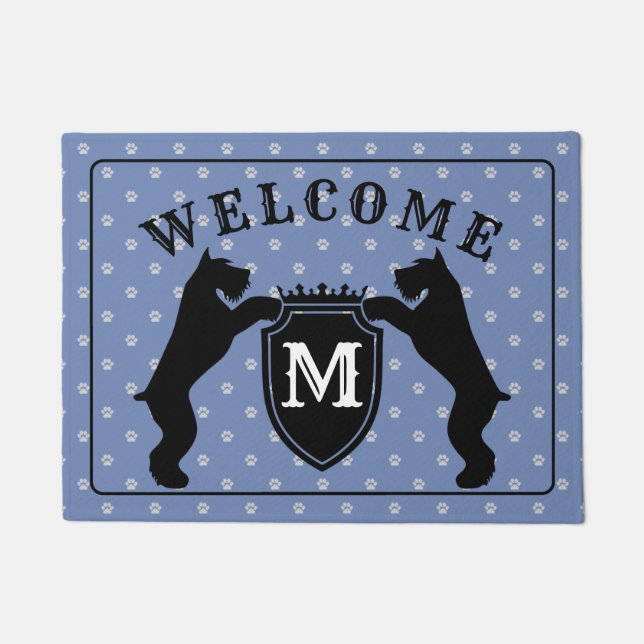 カスタマイズ可能なジャイアント・シュナウザーDoormatnt ドアマット (正面)