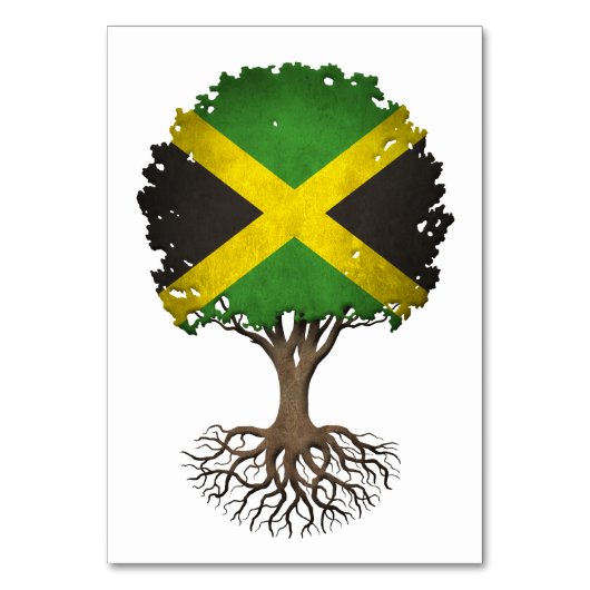 カスタマイズ可能なジャマイカの旗の生命の樹 テーブルナンバー (正面)