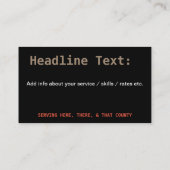 カスタマイズ可能なジャンク運搬ごみ取り 名刺 (裏面)