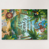 カスタマイズ可能なジャングルパーティの招待状パズル ジグソーパズル (横)