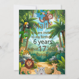 カスタマイズ可能なジャングルパーティーの招待状 招待状