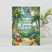 カスタマイズ可能なジャングルパーティーの招待状 招待状 (スタンド正面)