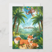 カスタマイズ可能なジャングルパーティーの招待状 招待状 (裏面)