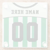 カスタマイズ可能なジャージーコースター、サッカーサッカー ガラスコースター (裏面)