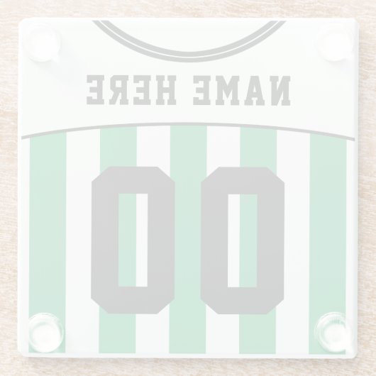 カスタマイズ可能なジャージーコースター、サッカーサッカー ガラスコースター (裏面)