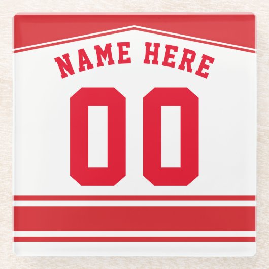 カスタマイズ可能なジャージーコースター、ホッケーラクロス ガラスコースター (正面)