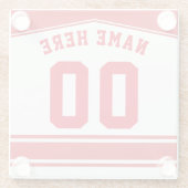 カスタマイズ可能なジャージーコースター、ホッケーラクロス ガラスコースター (裏面)