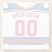 カスタマイズ可能なジャージーコースター、ホッケーラクロス ガラスコースター (裏面)