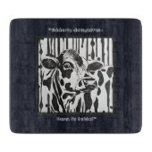 カスタマイズ可能なジャージー牛ガラス カッティングボード (正面)