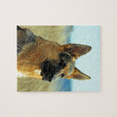 カスタマイズ可能なジャーマン・シェパード犬 ジグソーパズル (横)