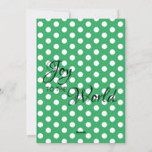 カスタマイズ可能なジョイクリスマスグリーン水玉模様バック シーズンカード (裏面)