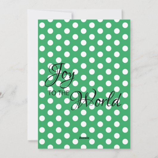 カスタマイズ可能なジョイクリスマスグリーン水玉模様バック シーズンカード (裏面)