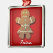 カスタマイズ可能なジンジャーブレッドCookie メタルオーナメント (左)